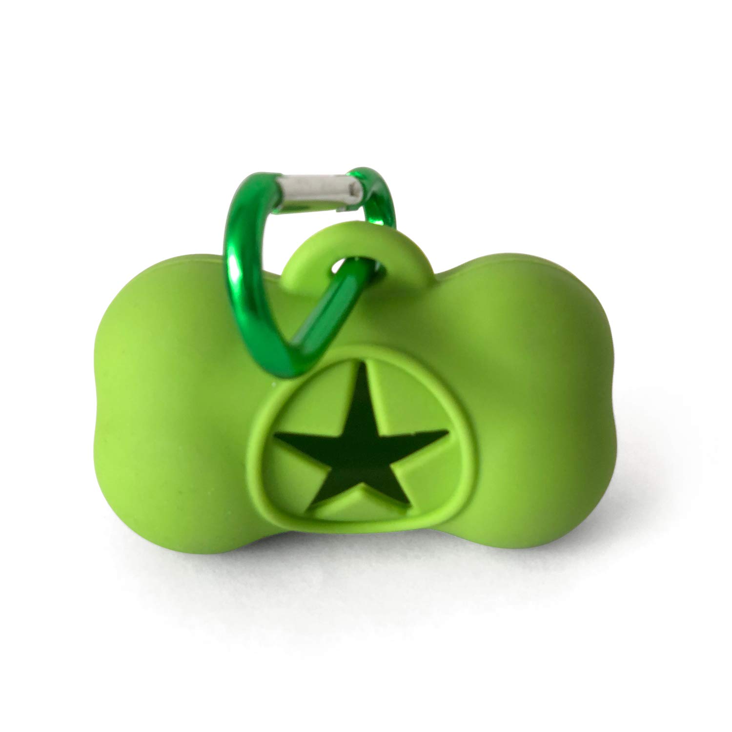 Eco-Friendly Silicone Dog Waste Bag Dispenser with Carabiner - Biodegradable Small Dog Poop Bag Holder for Leash Attachment - Green Dog Supplies for Walking, Hiking & Outdoor Adventures