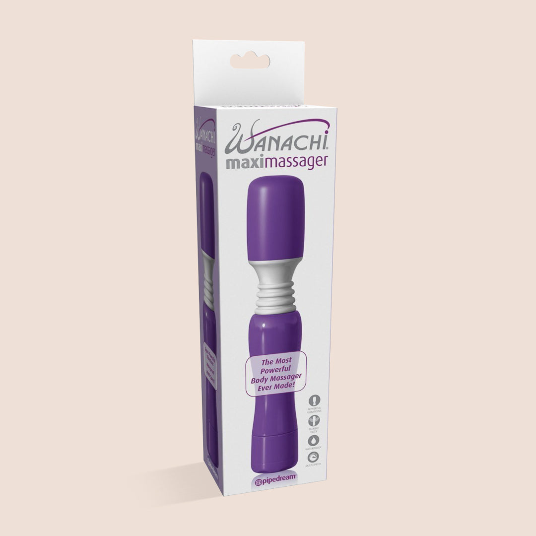 Maxi Wanachi Cordless Wand Massager - Rechargeable Handheld Massager for Neck, Back & Shoulder Pain Relief - Perfect for Home, Office & Travel Use