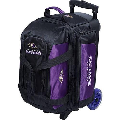 KR NFL Double Roller Baltimore Ravens Bowling Bag - Official Licensed Team Bowling Bag for Men & Women - Perfect for Bowling Leagues, Tournaments & Sports Fans