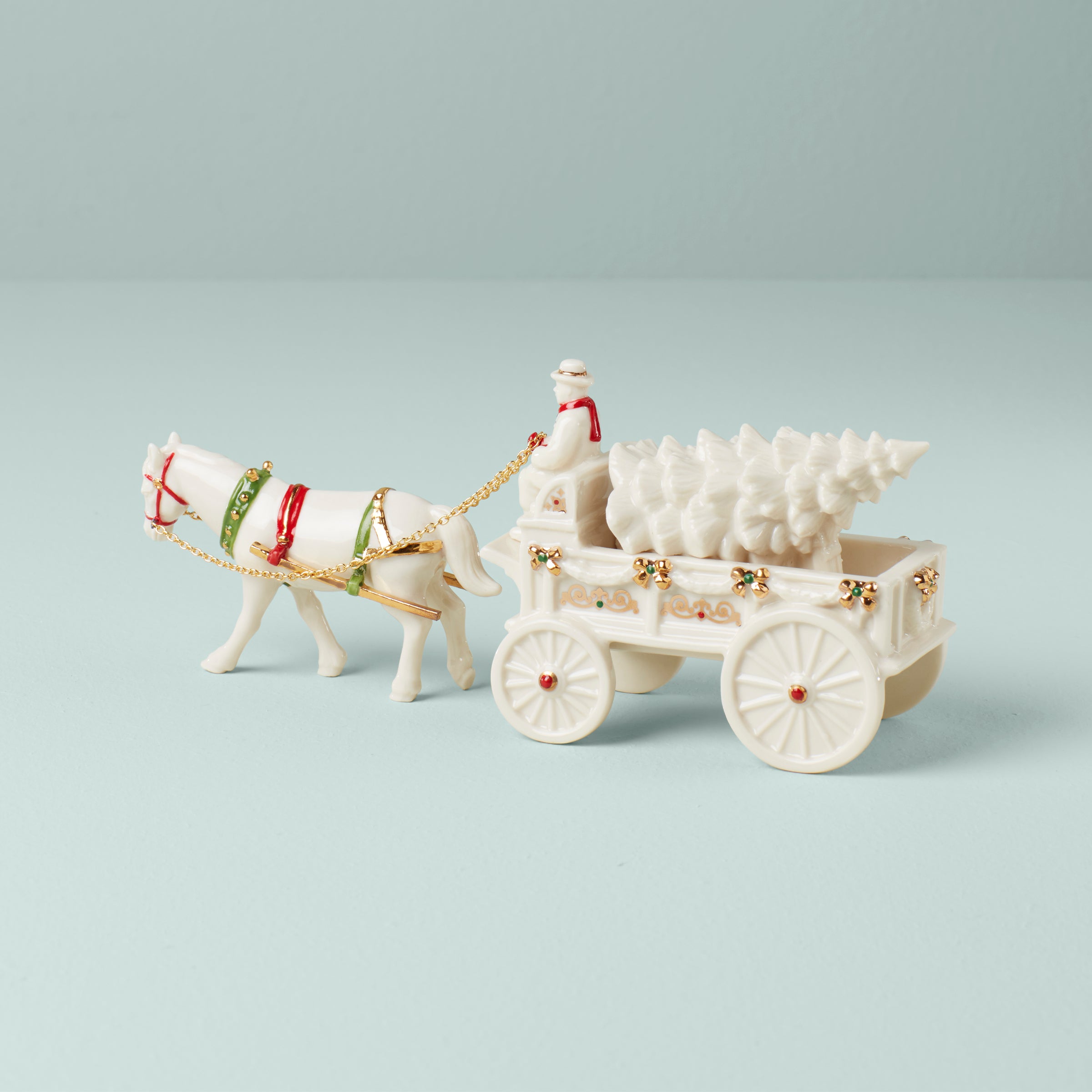 Mistletoe Park Farm Wagon Figurine - Rustic Christmas Decor for Home, Office & Holiday Display - Perfect for Mantel, Tabletop & Seasonal Decorations
