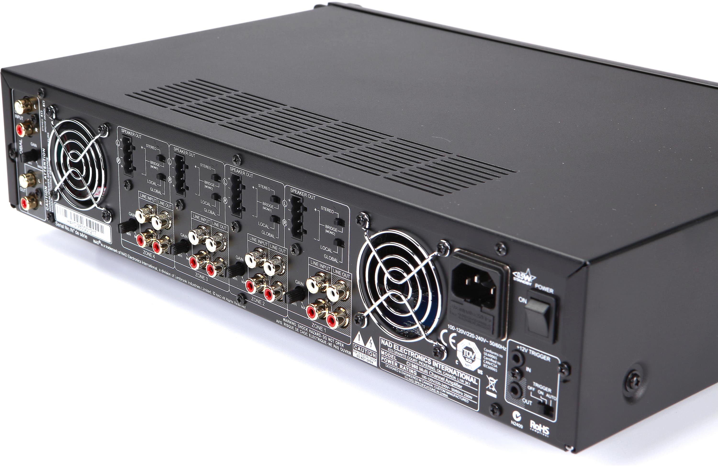 NAD Electronics CI 980 8 Channel Power Amplifier - High Performance Home Theater & Multi-Zone Audio System for Cinemas, Restaurants, and Commercial Installations