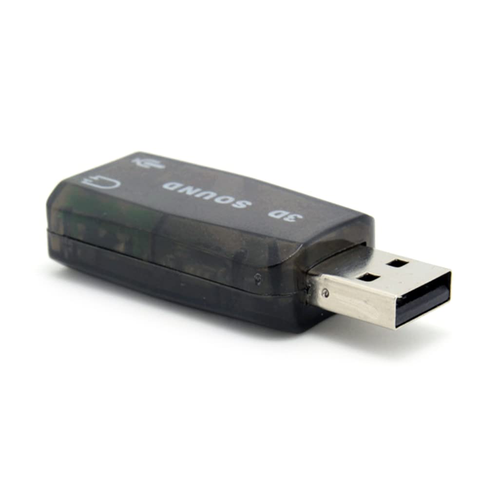 Ranuw USB to 3.5mm Microphone Adapter - 3D Sound Card for Headset & Speaker - Stereo Audio Converter with Universal Compatibility for PC, Laptop, Gaming, Recording & Streaming
