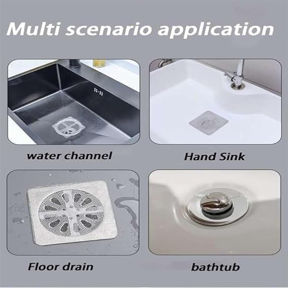 Wazdorf Disposable Shower Drain Cover Hair Catcher - 20 Pack Mesh Stickers for Bathroom, Laundry, Bathtub & Kitchen Sink Strainer - Prevents Clogs & Keeps Drains Clean - Perfect for Homes, Apartments & Hotels