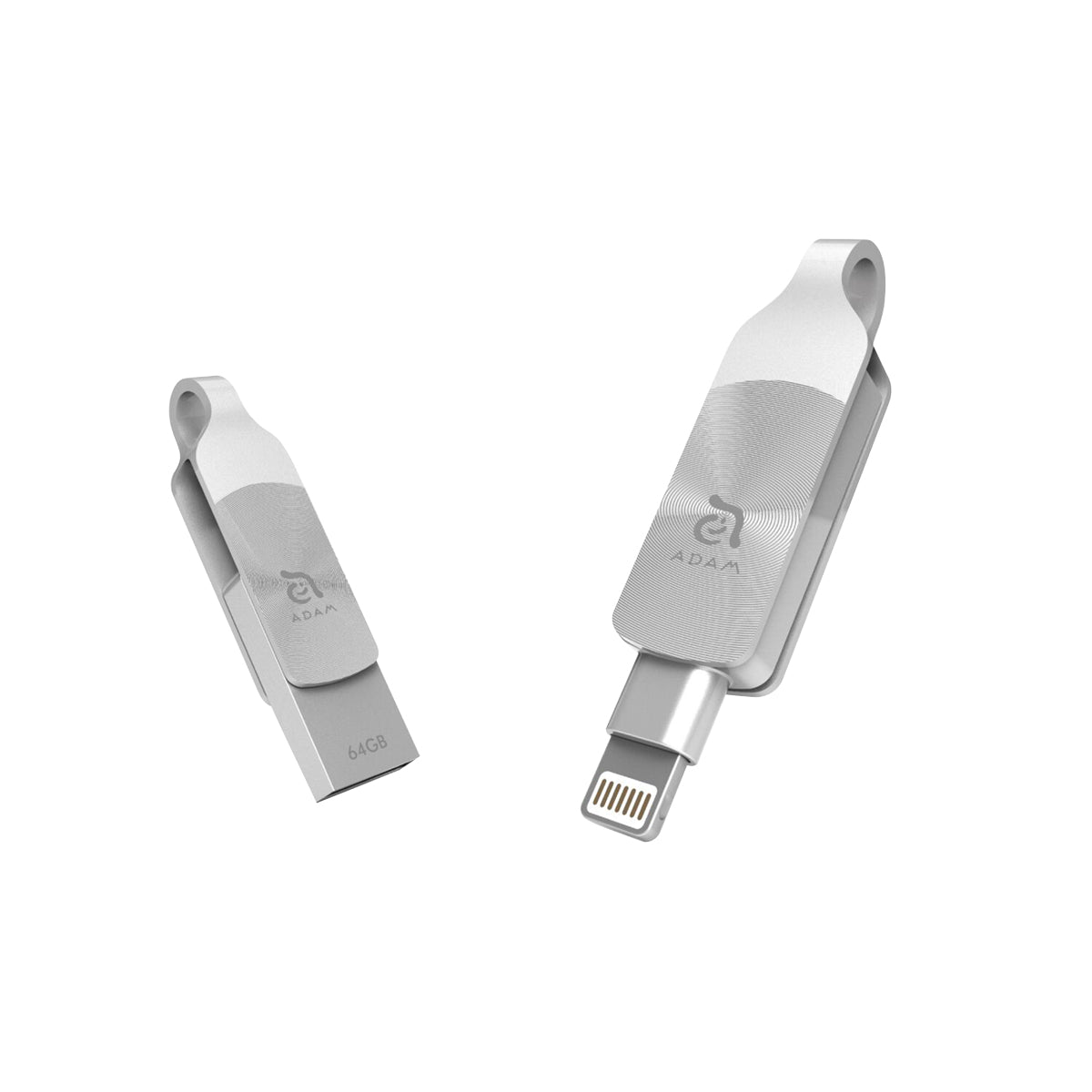 ADAM elements iKlips DUO+ 64GB Lightning USB 3.0 Flash Drive for iPhone iPad - High-Speed Data Transfer, Photo Storage, File Backup (Perfect for Travel, Business, and School Use)