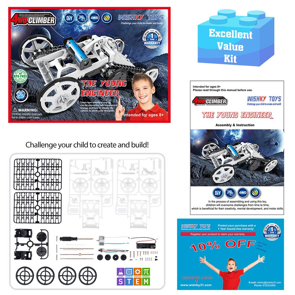 WISHKY STEM Toys for Kids Ages 8-12 | Science Kit & Engineering Projects for Young Builders | Mechanical Learning Toys for Boys & Girls 8-14 | Perfect Birthday Gift for Classroom & Home STEM Activities