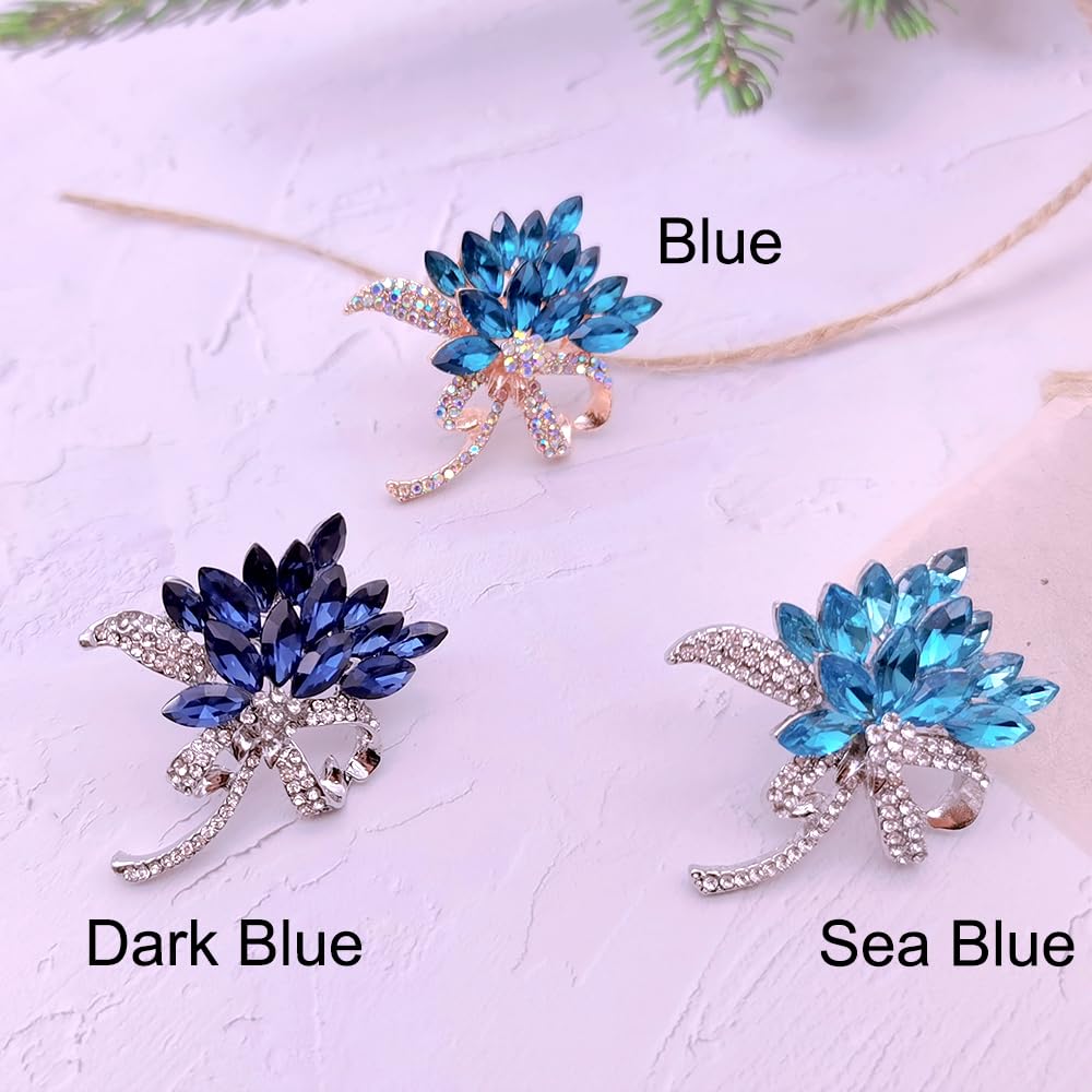 Elegant Floral Brooch Pin for Women - Crystal Rhinestone Corsage Pin for Wedding Bouquet, Bridal Party, Prom & Special Occasions | YEFUNLIY Fashion Jewelry Accessory