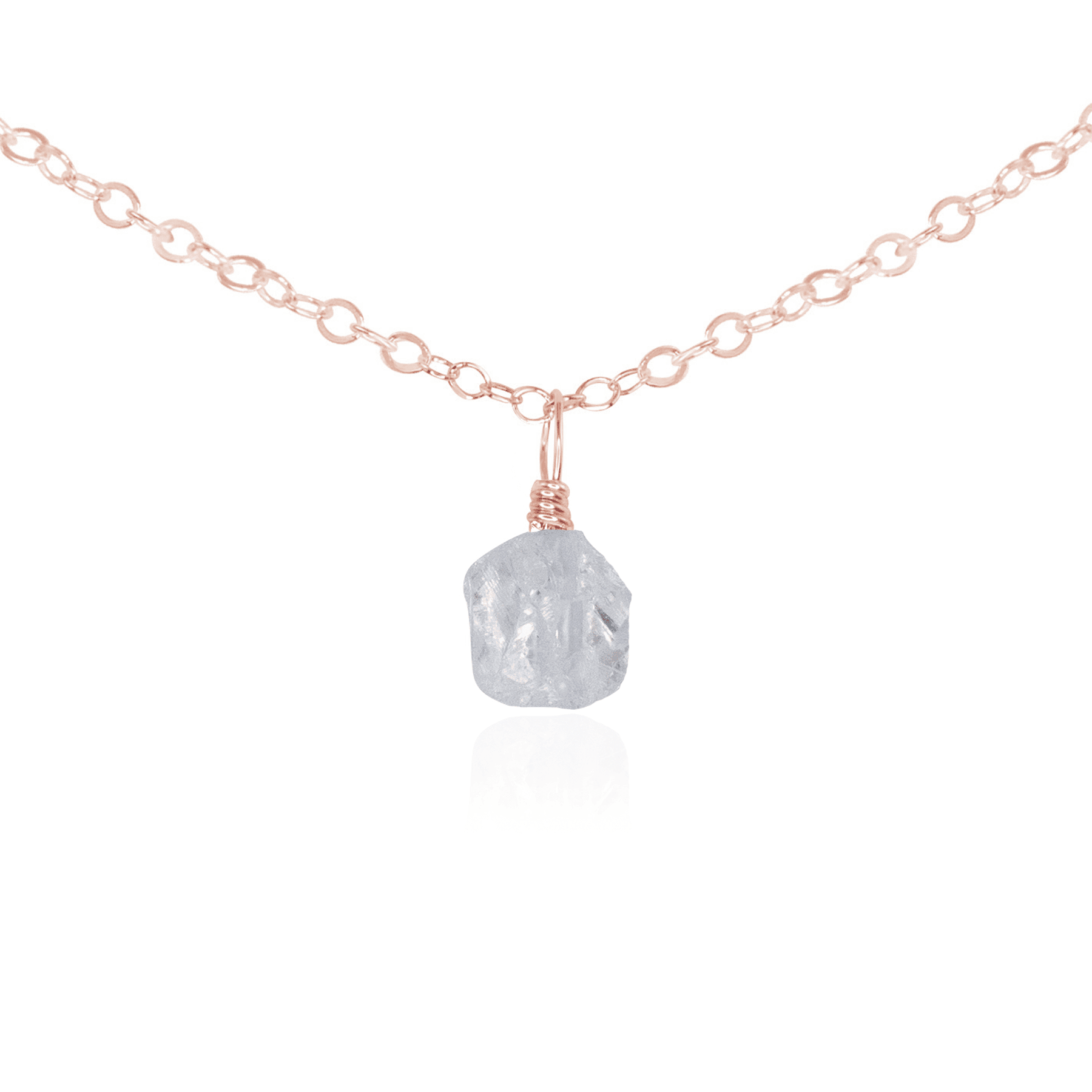 Natural Tiny Rough Crystal Quartz Gemstone Pendant Necklace - Elegant Choker for Women, Boho Jewelry Gift for Her | Perfect for Spiritual Healing, Meditation & Everyday Fashion