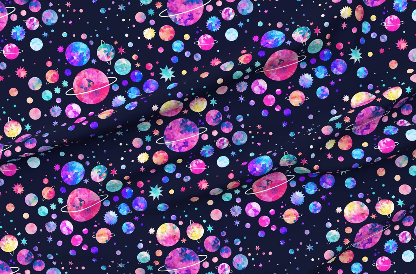 Galaxy Cosmic Space Stars Printed Velvet Fabric by The Yard - Upholstery, Home Decor & Apparel Material | Perfect for DIY Curtains, Pillows & Fashion Projects