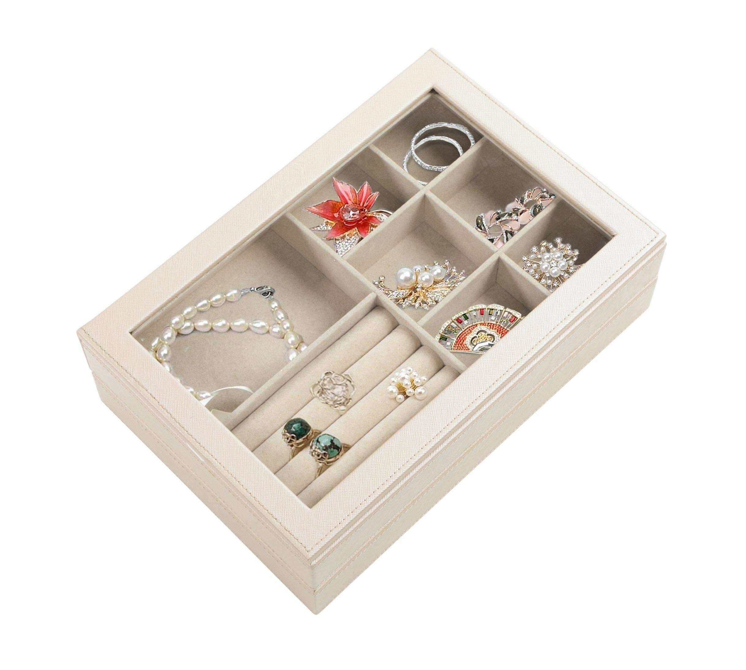 Jaclyn Jewelry Storage Tray - Gold Organizer for Necklaces & Rings