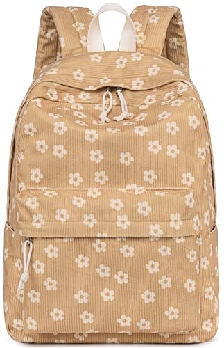 Brown Corduroy Beige Flower