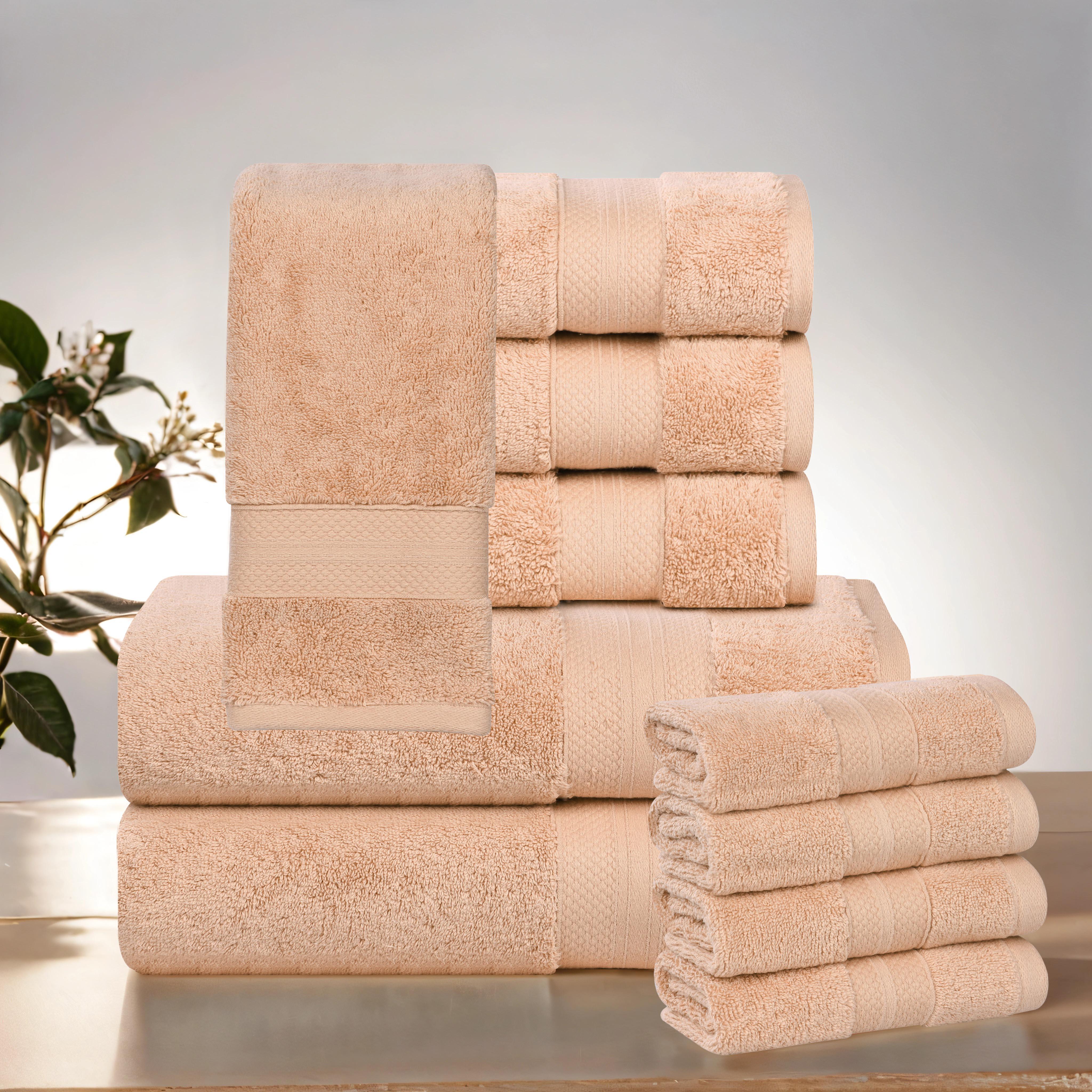 Premium Aria 10-Piece Turkish Cotton Towel Set - Ultra Soft & Absorbent Bath Towels for Spa, Gym, and Luxury Home Use