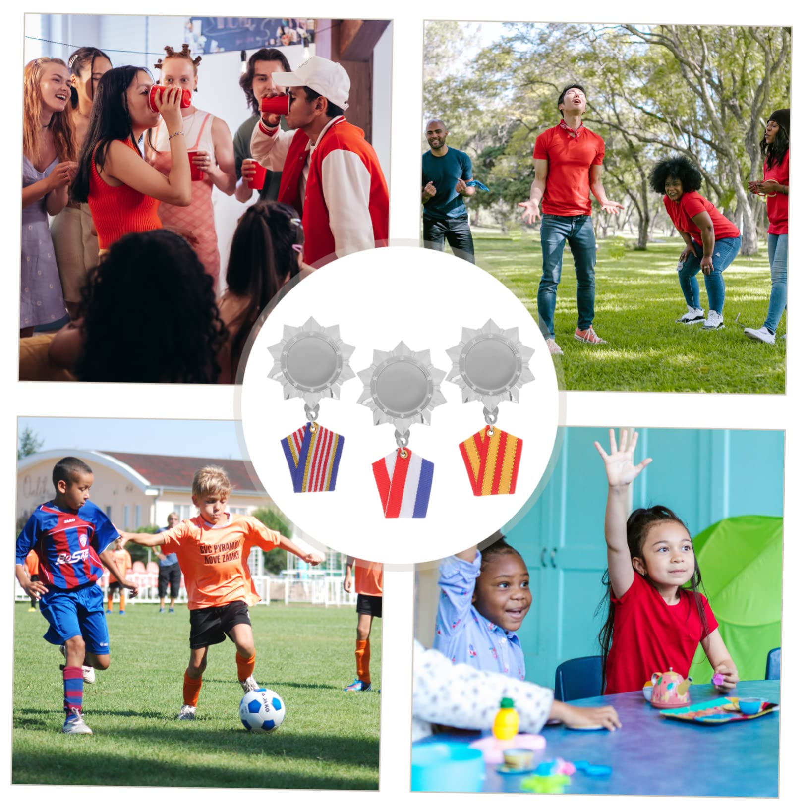 Toddmomy 2 Sets Kids Medal Pins - Fashion Brooches for Party Games, Awards & Lapel Decor (3pcs*2) - Perfect for School Events, Sports Competitions & Birthday Celebrations