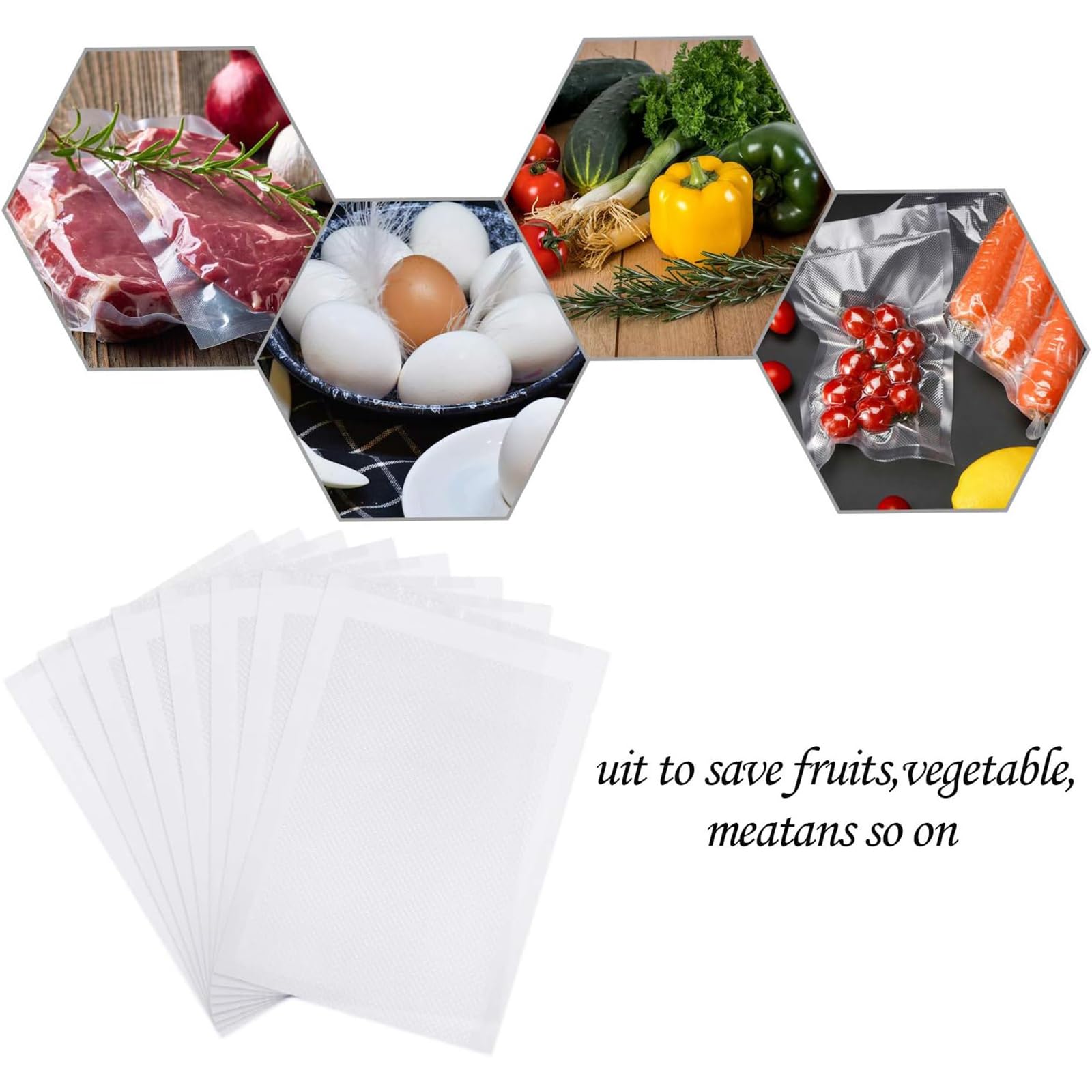 Outus 4x6 Inch Vacuum Sealer Bags - 240 Pre-Cut Heat Seal Bags for Food Preservation | Airtight Storage for Meats, Vegetables & Meal Prep | Freezer & Sous Vide Safe