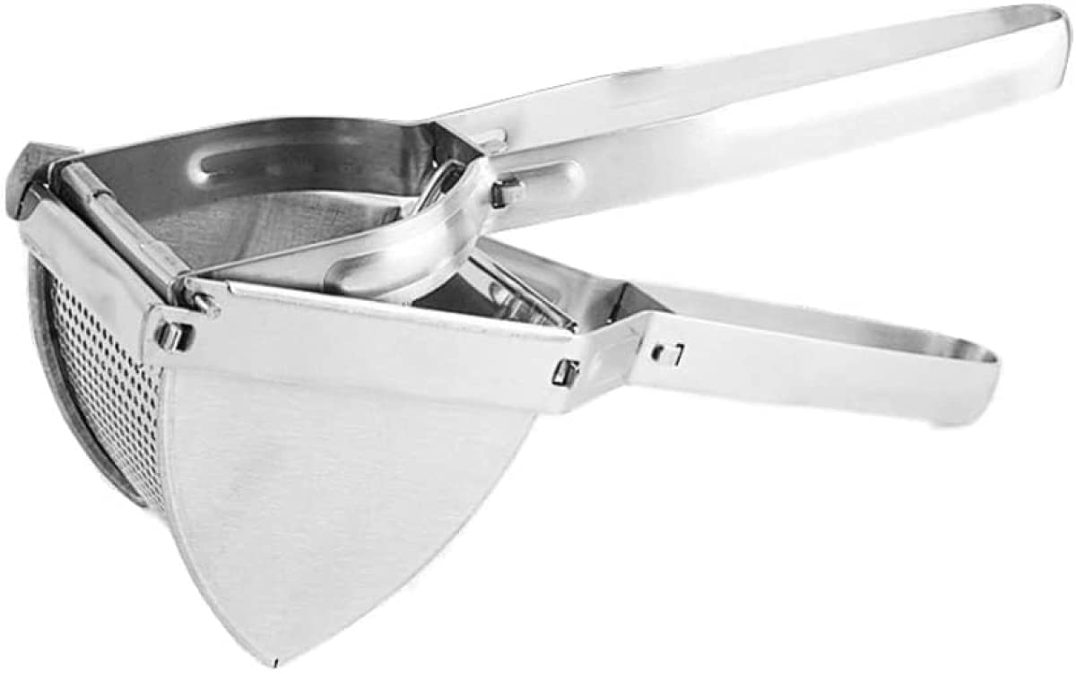 Stainless Steel Potato Ricer & Masher - Heavy Duty Fruit Press Juicer for Smooth Puree, Baby Food & Juicing - Perfect for Mashed Potatoes, Applesauce & Homemade Juices