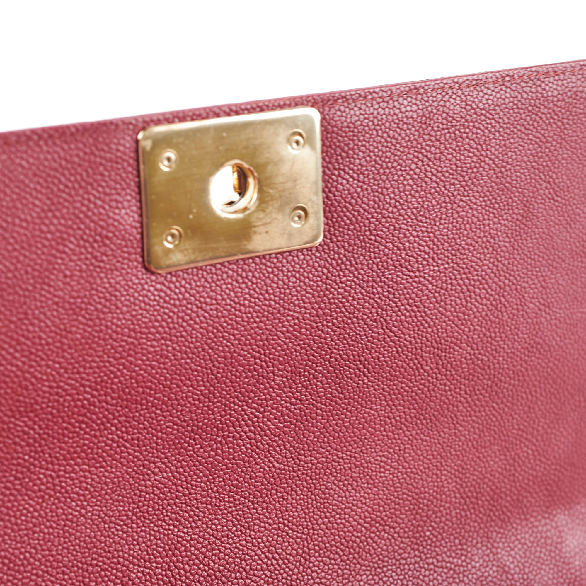 Chanel Caviar Leather Old Medium Boy Bag in Burgundy - Luxury Crossbody Purse for Women, Perfect for Date Nights & Special Occasions