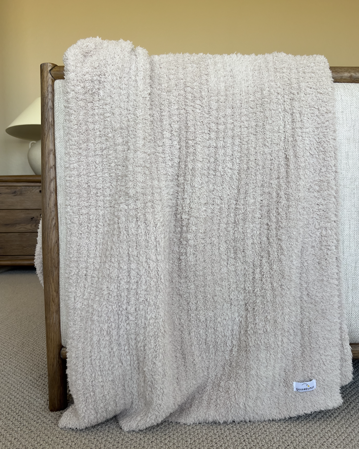 Home Collection Tan & Ivory Stripe Throw Blanket - Soft Cozy Decorative Couch Bedroom Decor for Winter Warmth