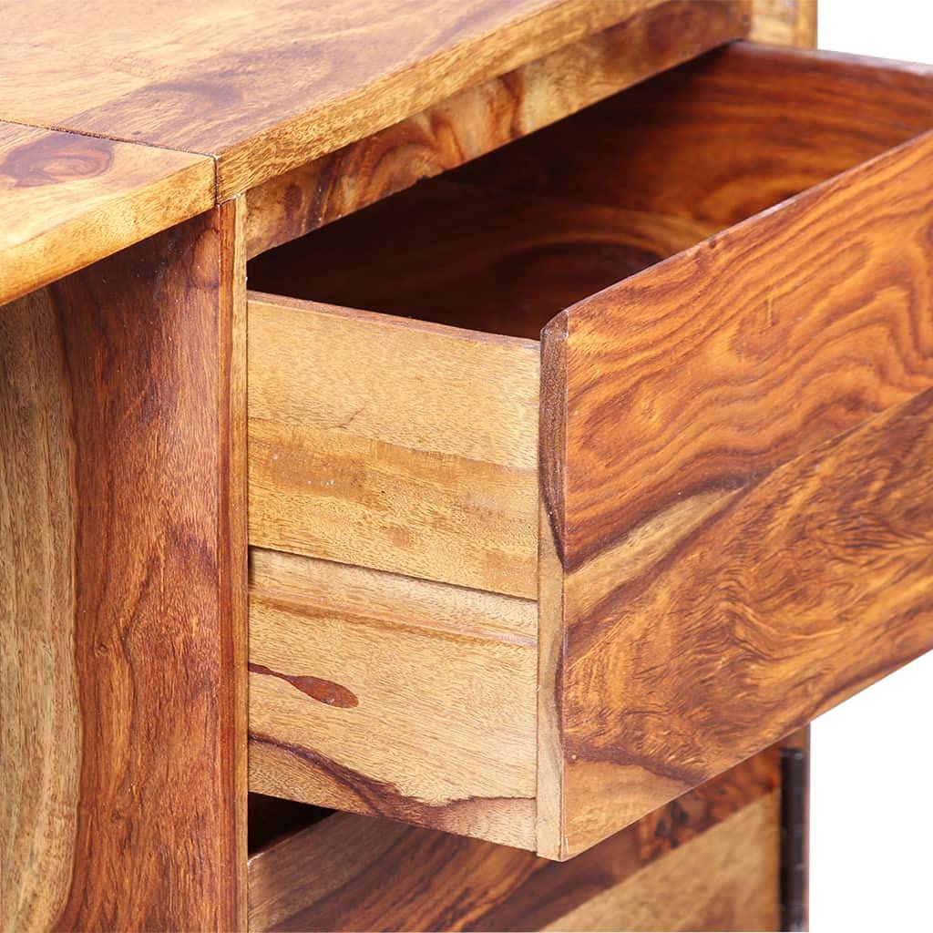 CHARMMA Solid Sheesham Wood Writing Desk with 1 Drawer & Cabinet - Compact Home Office Desk for Small Spaces, Study Table for Students, Elegant Workstation for Bedroom or Living Room