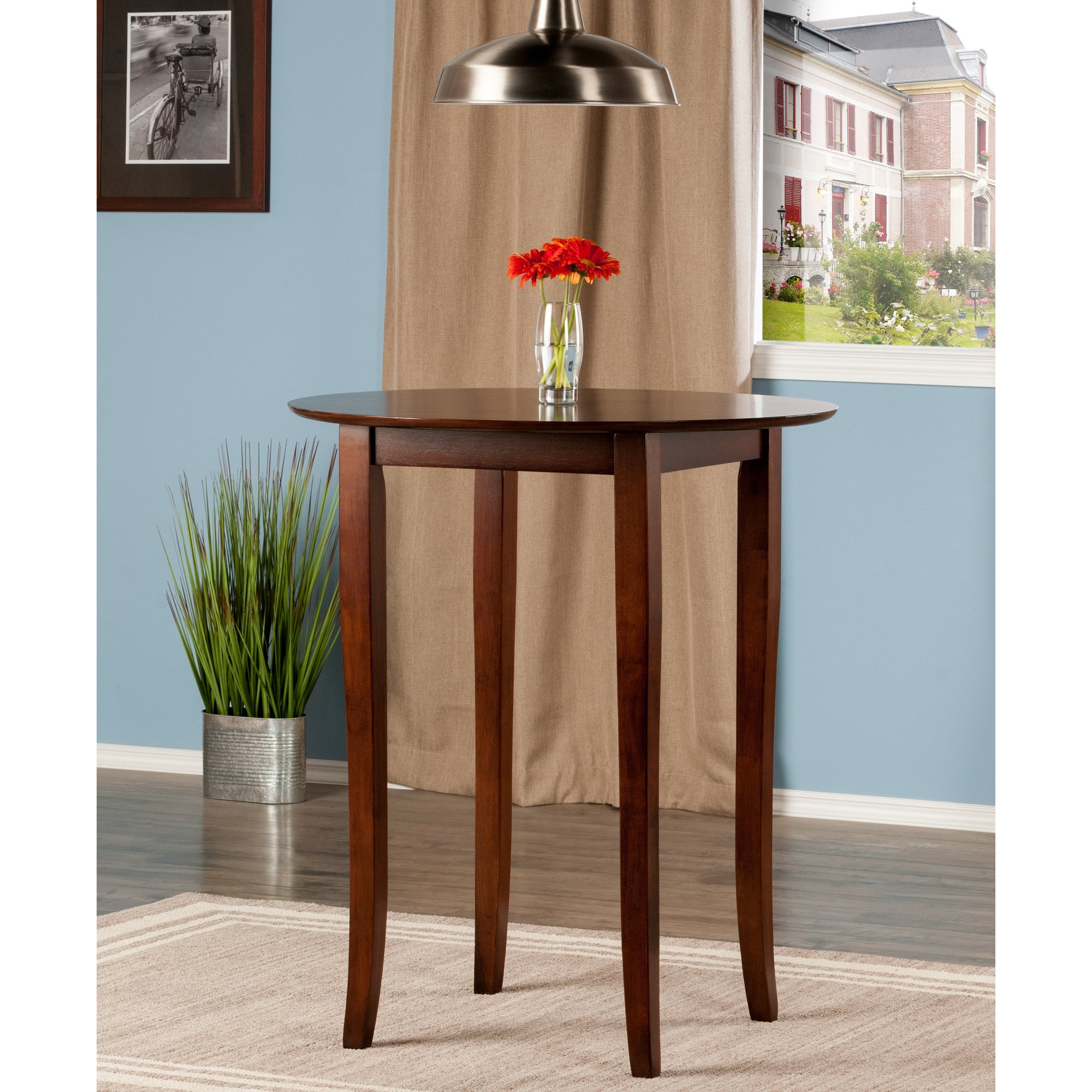 Winsome Fiona Walnut Dining Table - 33.86 x 33.66 x 38.98 Inches - Modern Kitchen Table for Small Spaces, Breakfast Nook & Apartment Dining