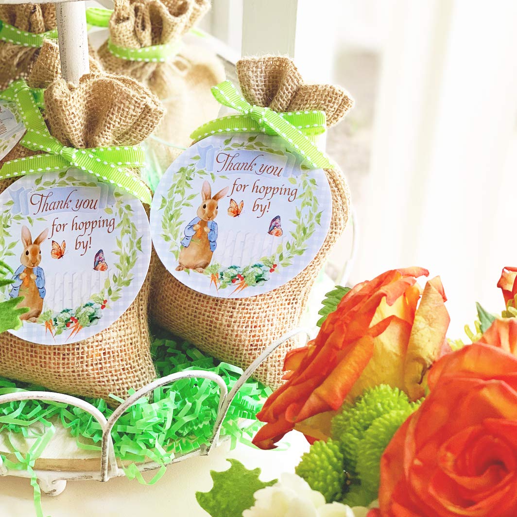 Peter Rabbit Party Favor Stickers - 20 Pack Thank You Gift Bag Stickers for Baby Shower, Birthday Party Decorations - Cute Rabbit Design for Easter, Spring Theme Celebrations