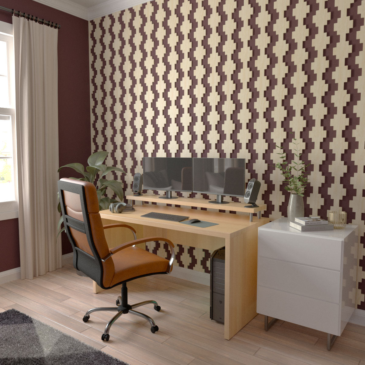 Adjustable Wood Slat Wall Kit - Modern Acoustic Panel for Home & Office Decor | DIY Room Divider & Soundproofing Solution