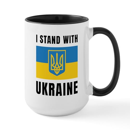 White/Black Inside - I Stand With Ukraine Large Mug