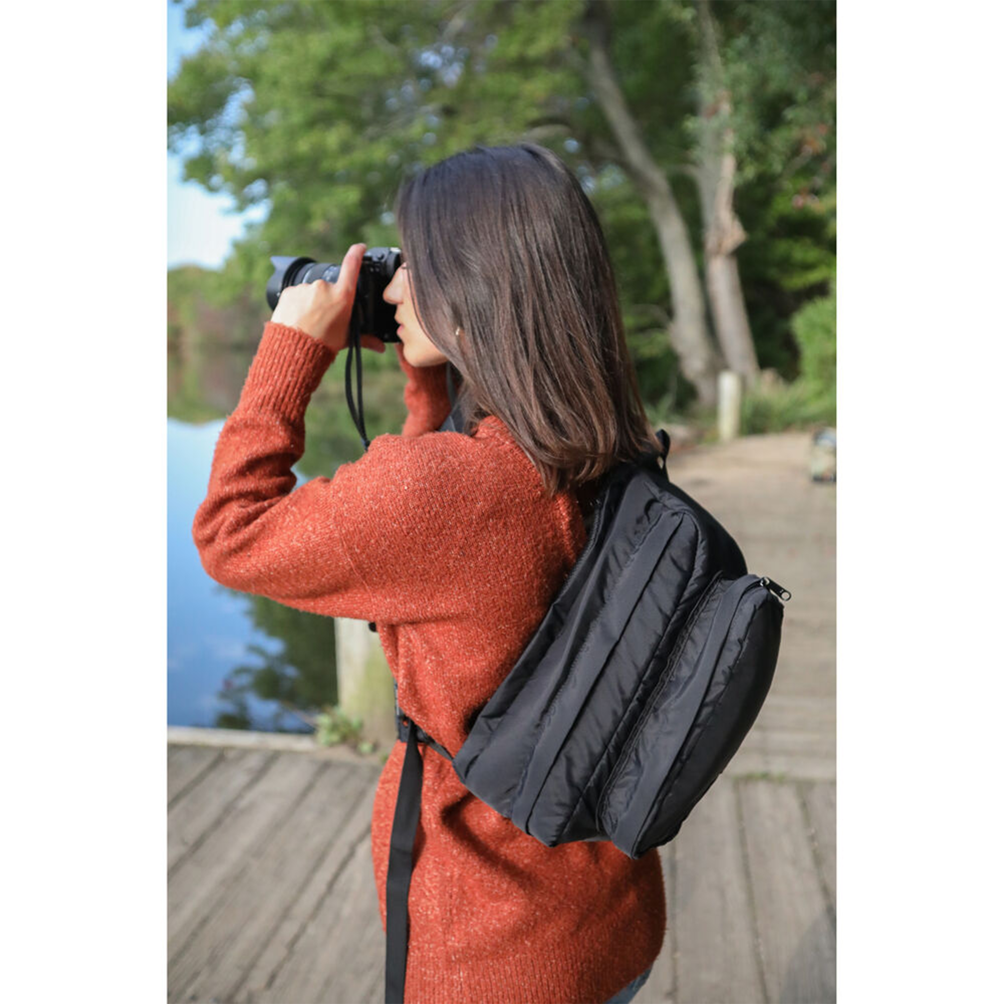 Domke 6L Black Nylon Sling Bag - Compact Crossbody Camera Bag for Photographers & Travel - Perfect for DSLR, Mirrorless Cameras & Everyday Carry