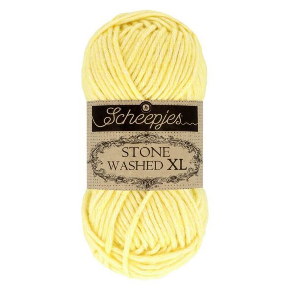 Scheepjes Stone Washed XL Yarn (854 - Crystal Quartz) - Premium Chunky Cotton Blend Yarn for Knitting & Crocheting - Perfect for Blankets, Scarves, and Home Decor Projects