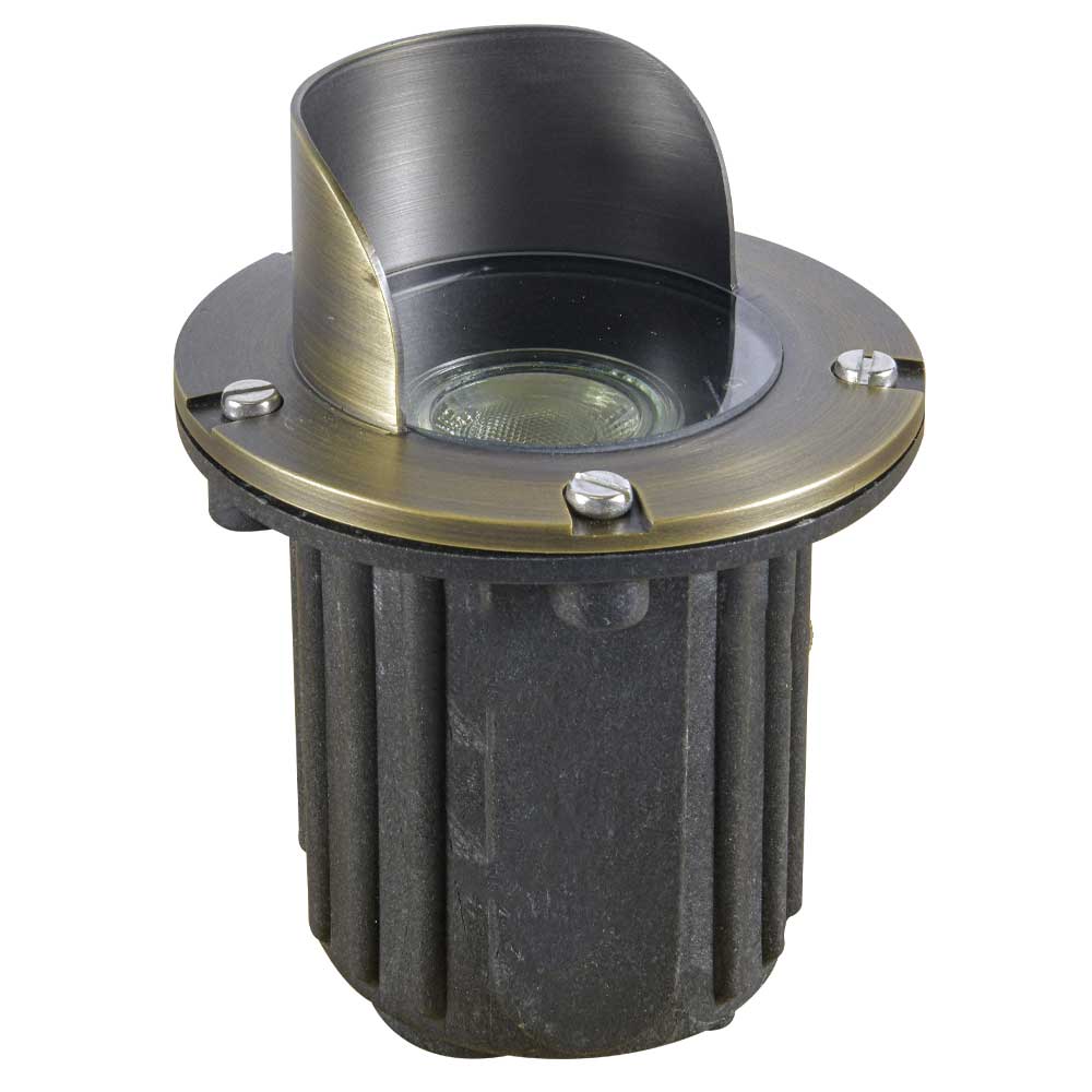12V LED Landscape In-Ground Well Light - Half Moon Head Brass Outdoor Lighting for Garden, Pathway, and Yard Decoration
