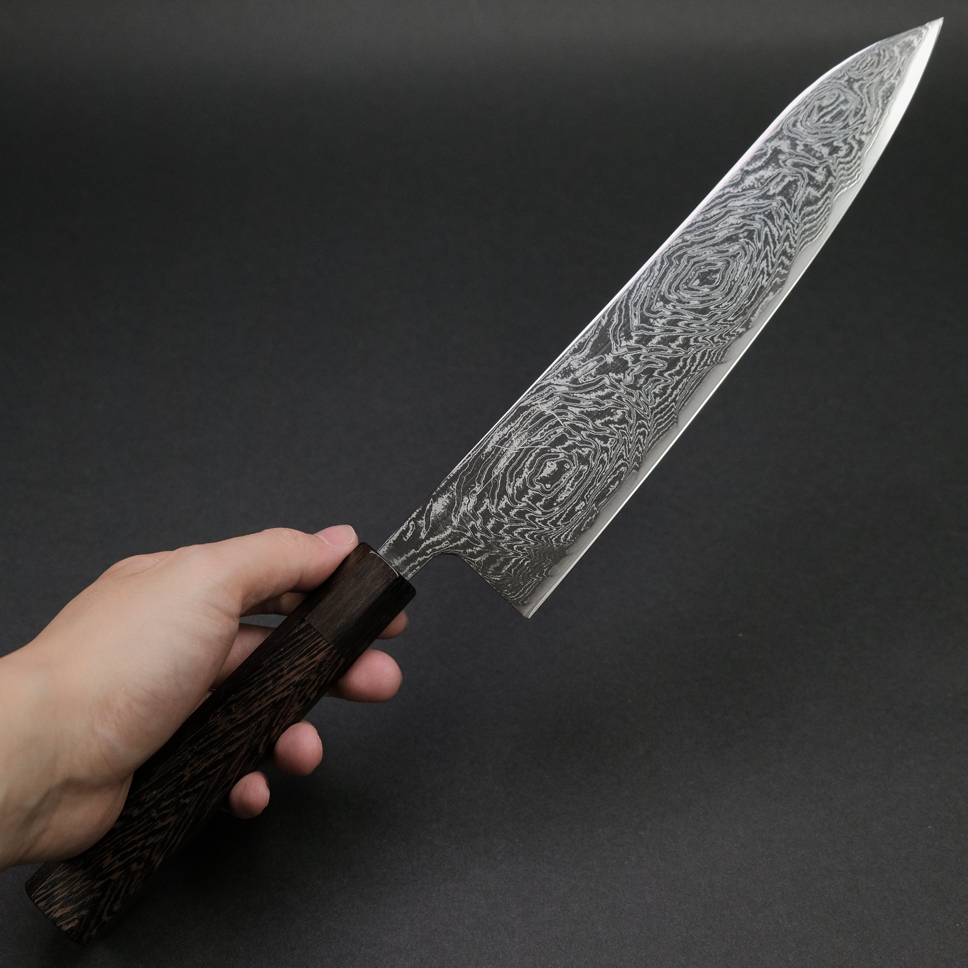 Hitohira Futana Nickel Damascus Gyuto 240mm Japanese Chef Knife with Tagayasan Wood Handle - Professional Kitchen Tool for Slicing, Dicing & Meat Cutting