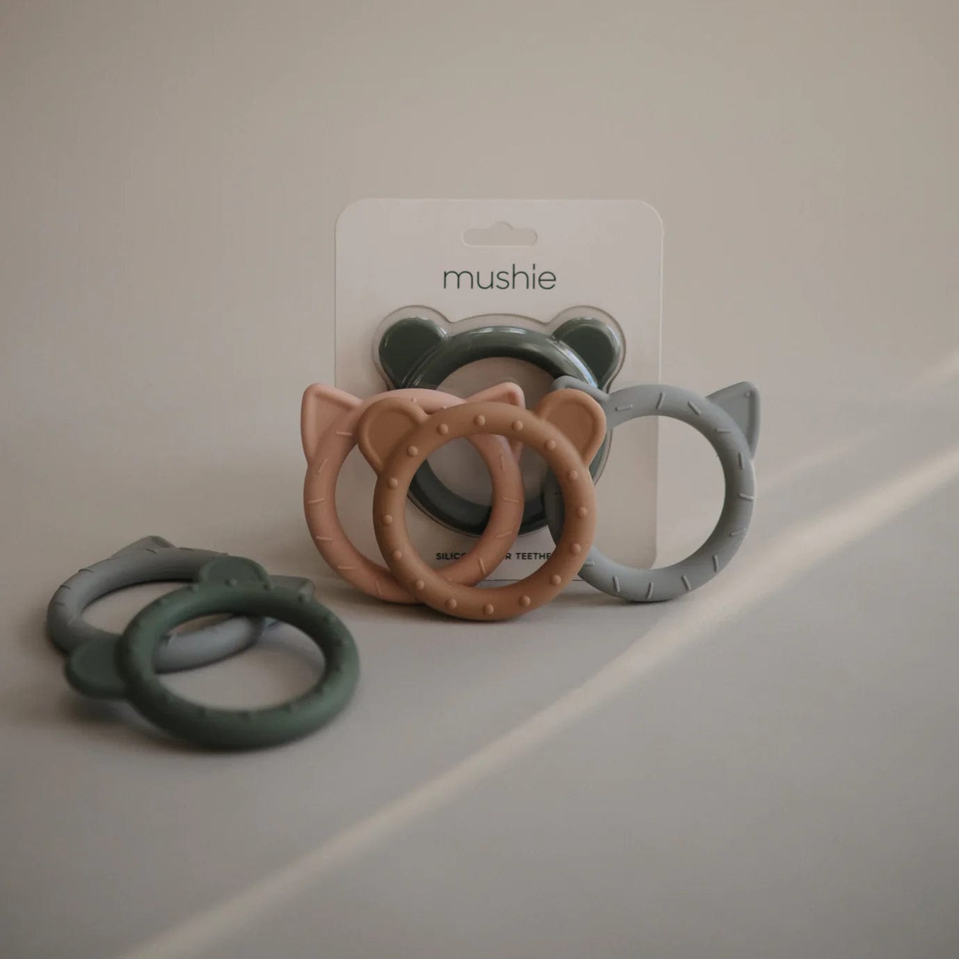 Mushie Bear Teether - Natural Wooden Baby Teething Toy for Soothing Sore Gums | Safe & BPA-Free Infant Teether for Newborns & Toddlers | Perfect for Home, Travel & Daycare Use