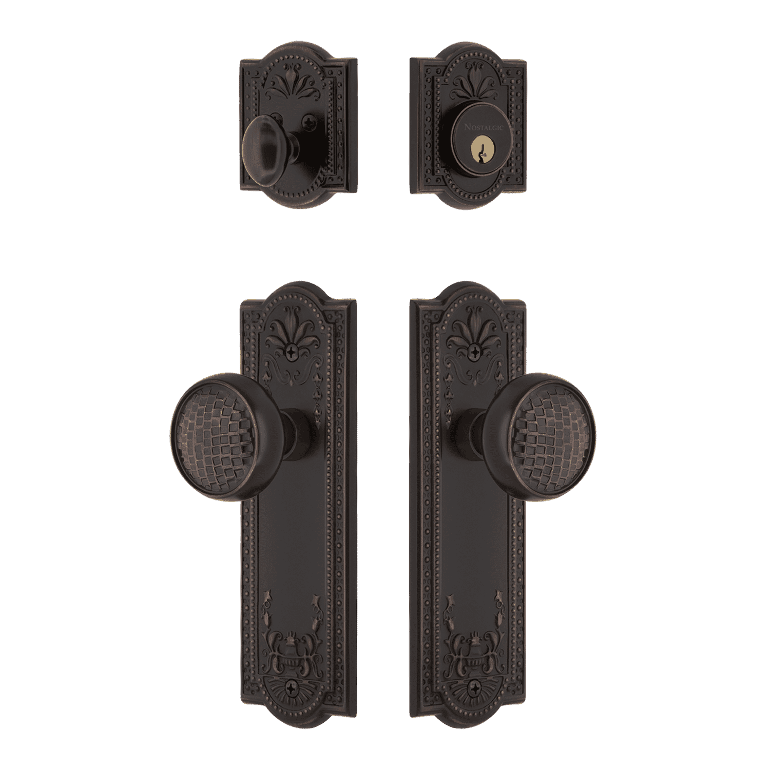 Premium Meadows Entry Door Set with Craftsman Knob in Timeless Bronze Finish - Perfect for Home, Office & Commercial Spaces
