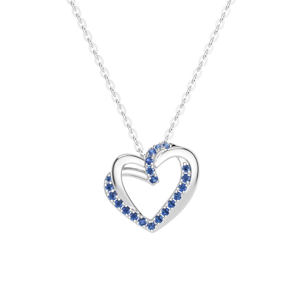 Elegant Sapphire Heart Pendant Necklace for Women - 925 Sterling Silver Jewelry Gift for Valentine's Day, Anniversary & Special Occasions