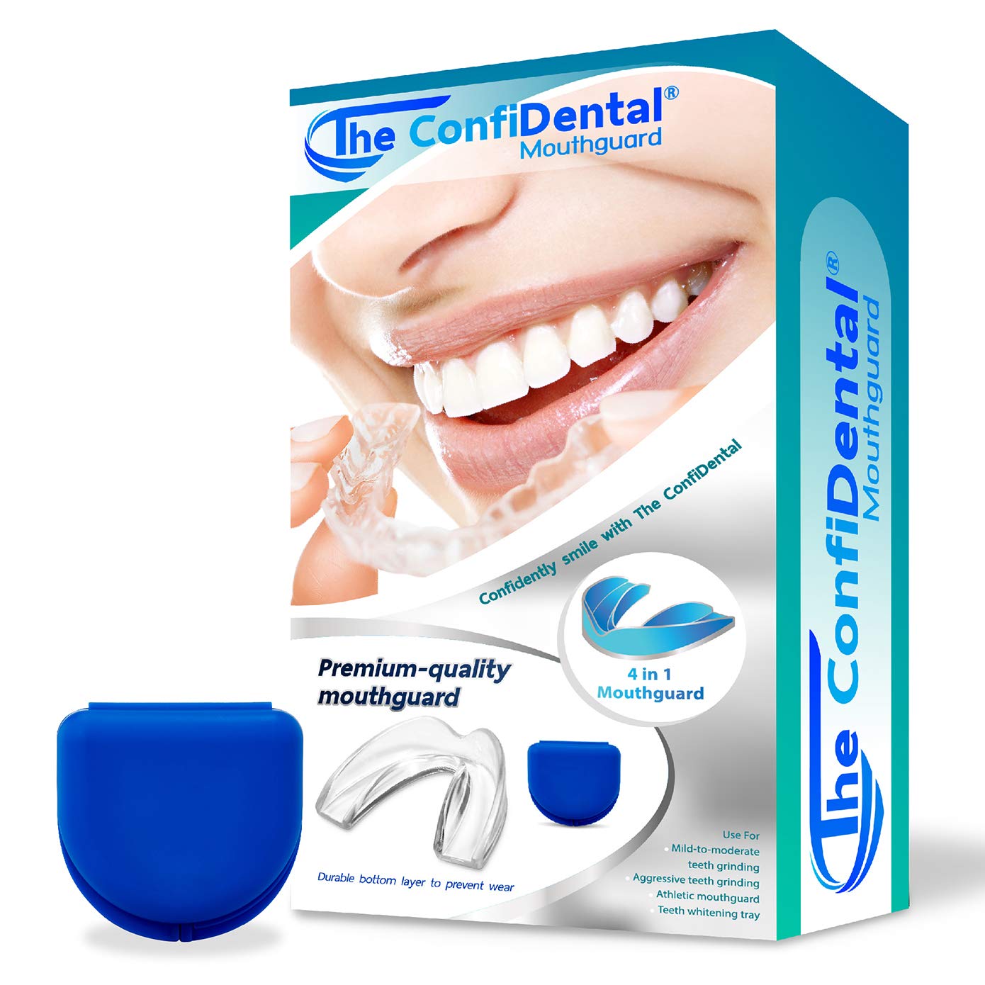 ConfiDental Moldable Mouth Guard for Teeth Grinding & Clenching (Bruxism) - 8 Pack (4 Regular & 4 Small Sizes) - Night Guard for Sleep, Sports & Teeth Whitening Tray - Comfortable Dental Protection for Athletes & Bruxism Relief