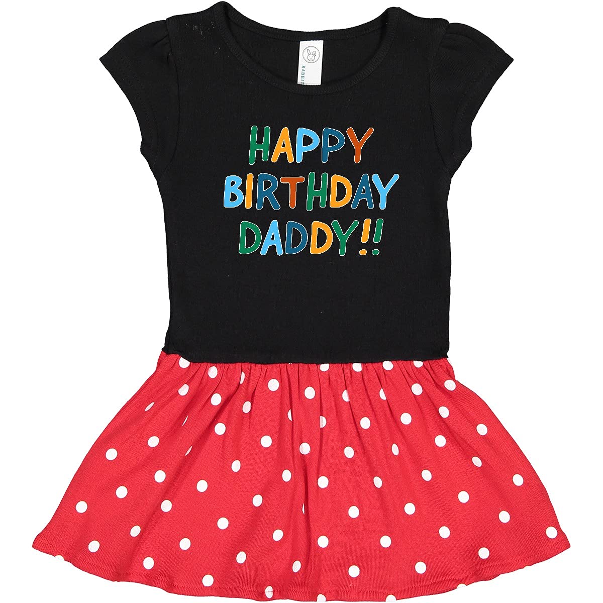Inktastic Happy Birthday Daddy Toddler Dress - Cute Birthday Outfit for Girls, 100% Cotton Toddler Dress for Birthday Party, Family Celebration & Photo Shoots
