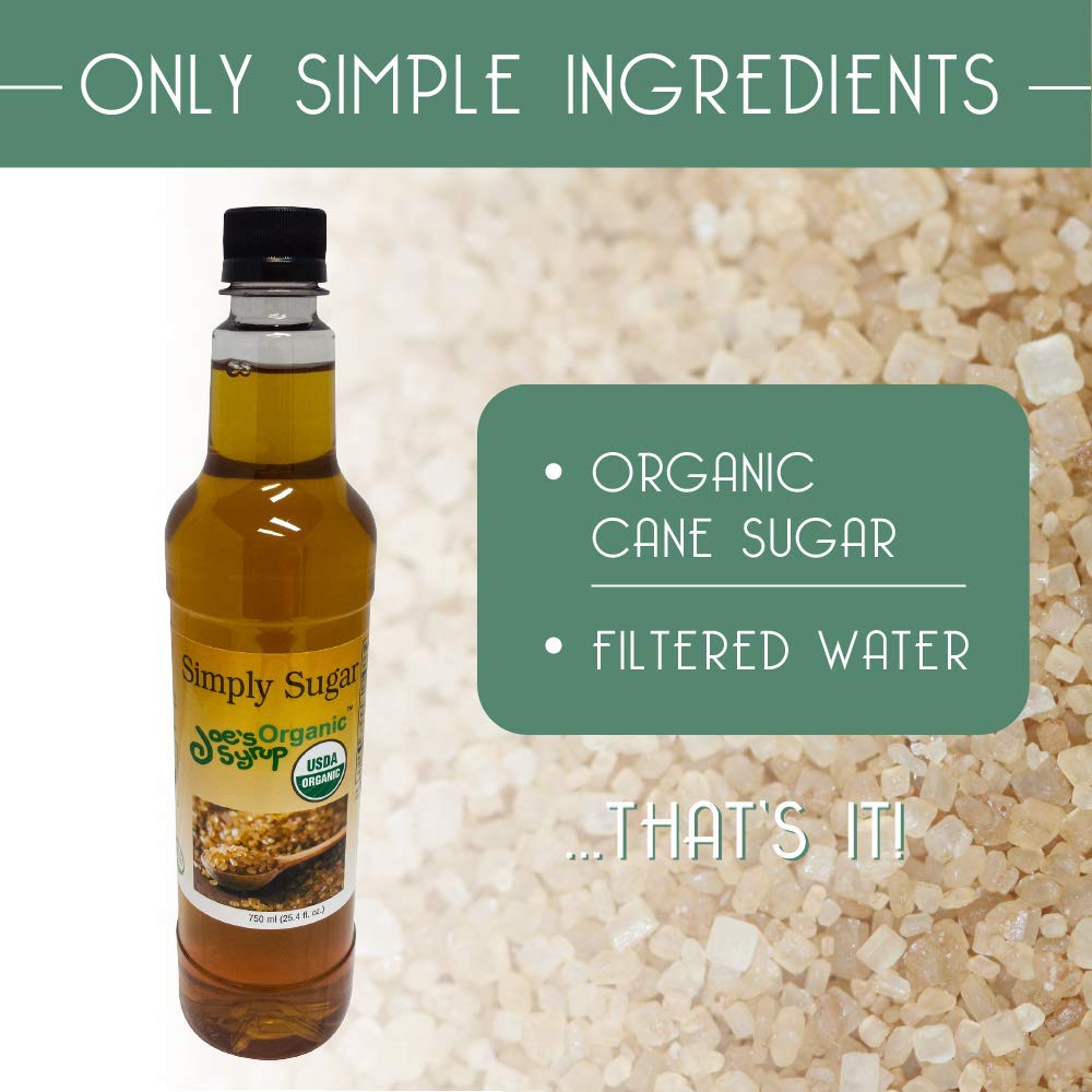 Organic Joe's Syrup - 3 Pack (750ml Each) | Natural Flavored Syrup with Simply Sugar | Perfect for Pancakes, Waffles, Coffee & Desserts