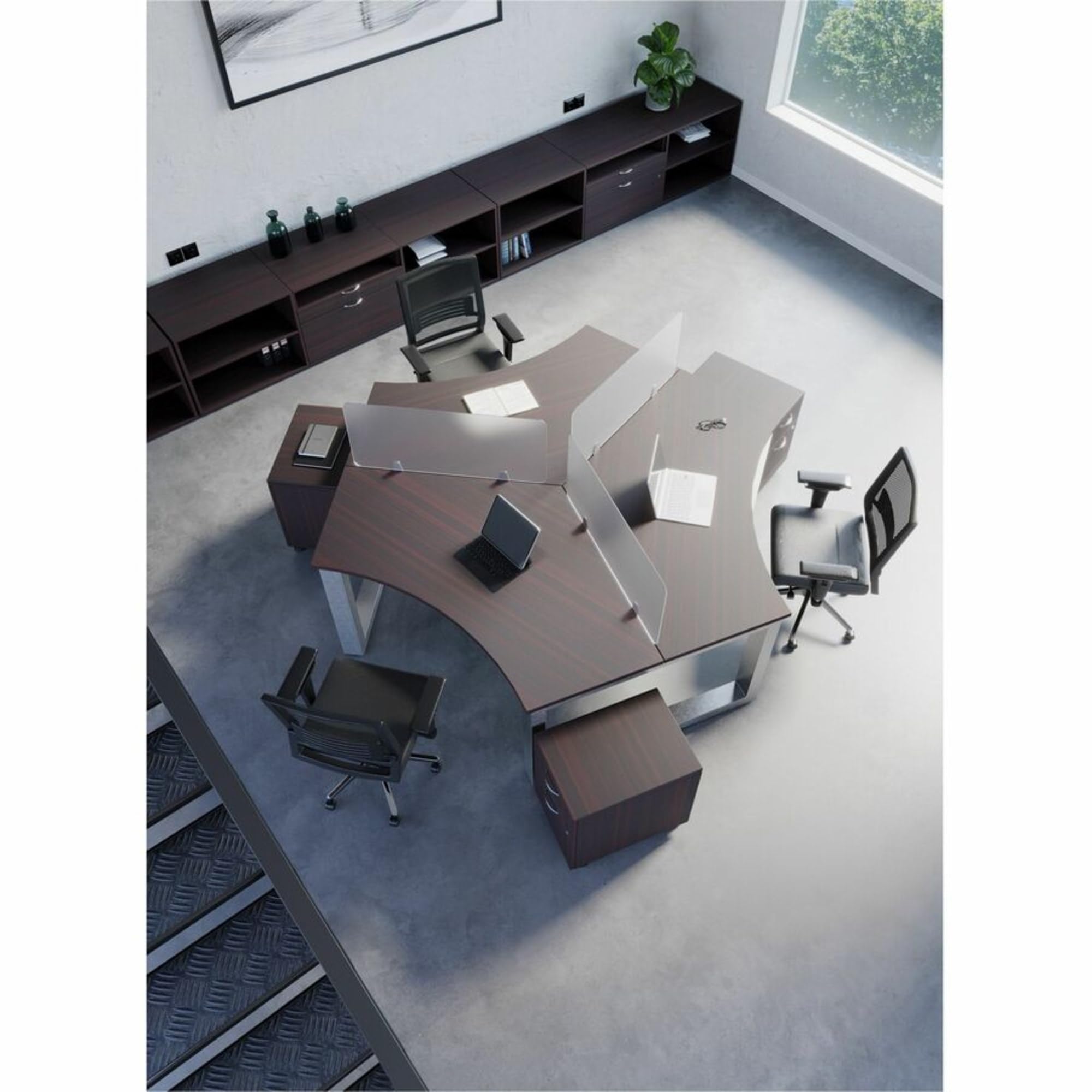 Lorell Relevance Series Mahogany Laminate Office Desk - Modern Executive Workstation for Home & Business Use - Perfect for Office, Study Room, or Workspace Setup