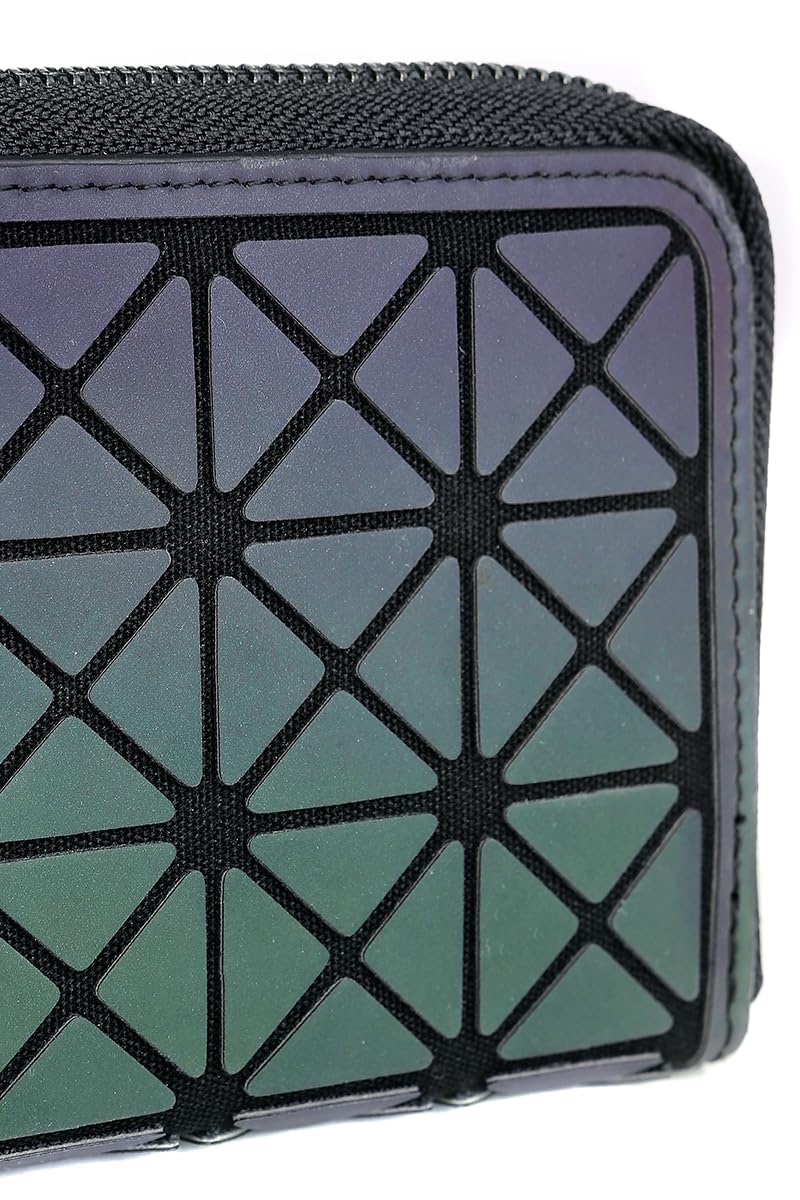 Lost Queen Women's Holographic Zip Around Wallet - Stylish RFID Blocking Clutch Purse for Everyday Use, Travel & Night Out