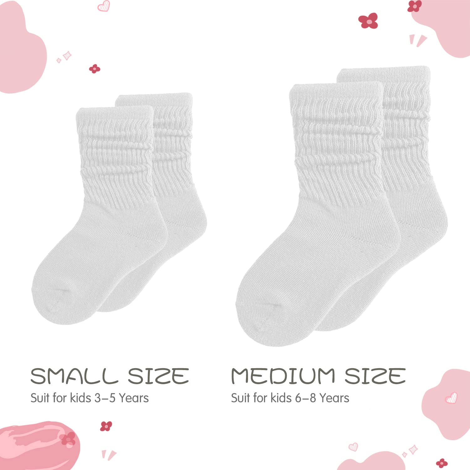 DOOVID Toddler Knee High Socks - Soft Cotton Crew Socks for Boys & Girls - Non-Slip Slouch Socks for Kids - Perfect for School, Playtime & Everyday Wear