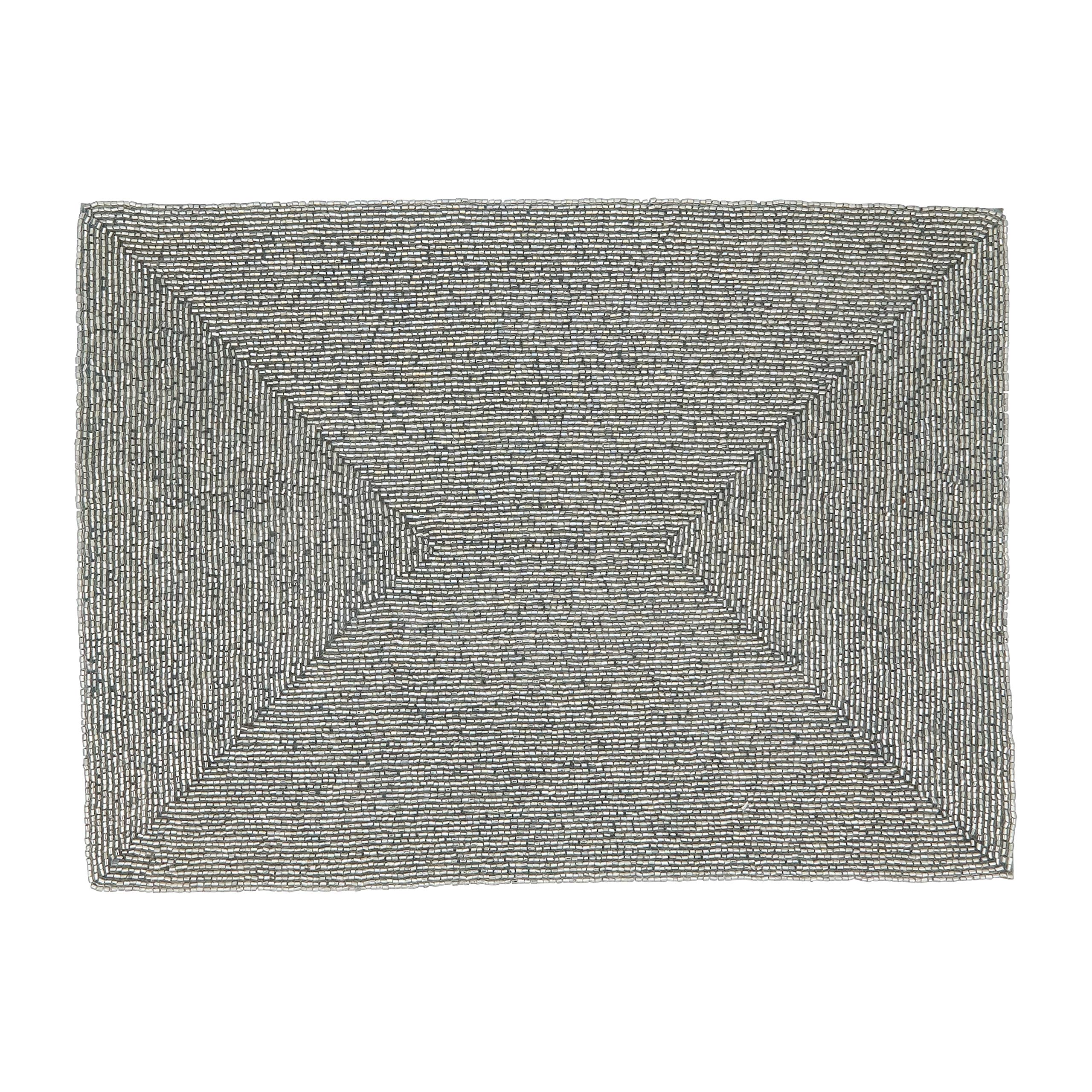 Elegant Beaded Placemats Set of 4 - Handwoven Table Mats for Dining, Parties & Home Decor - Waterproof & Heat Resistant for Everyday Use