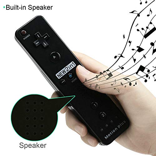 Wireless Motion Plus Remote & Nunchuk Controller Set for Nintendo Wii/Wii U - Built-in Gyro Sensor, Includes Silicone Case & Hand Strap (White) - Perfect for Wii Sports, Mario Kart & Family Gaming Parties