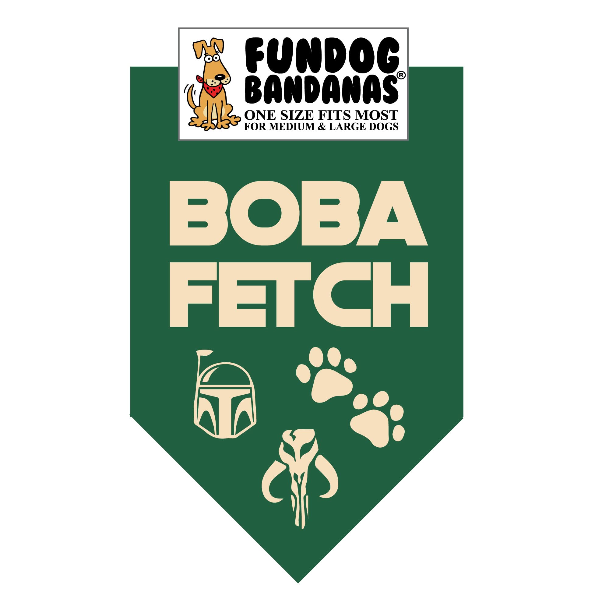 Boba Fetch (Paw Wars) Dog Bandana - Adjustable Neckband for Medium & Large Dogs - Perfect for Pet Costumes, Halloween & Daily Walks