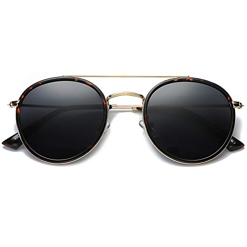 Gold Leopard Frame/Grey Lens