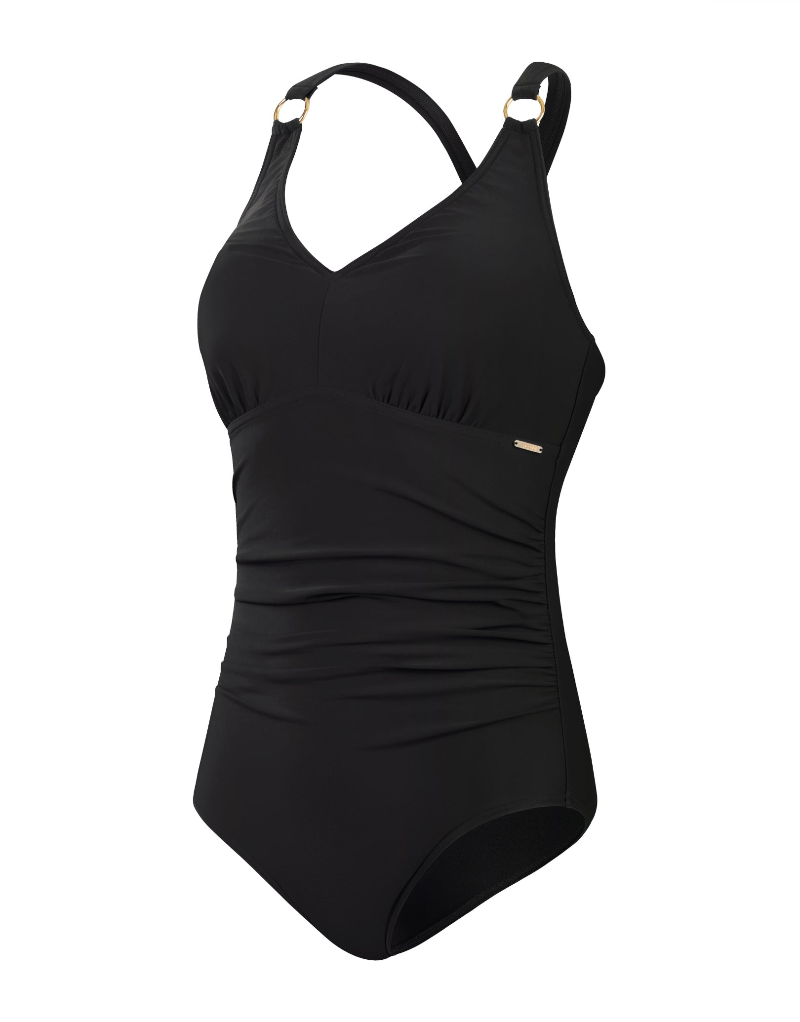 Sexy V-Neck Shaping One-Piece Swimsuit for Women - Slimming Black Bathing Suit - Perfect for Beach, Pool & Summer Vacations