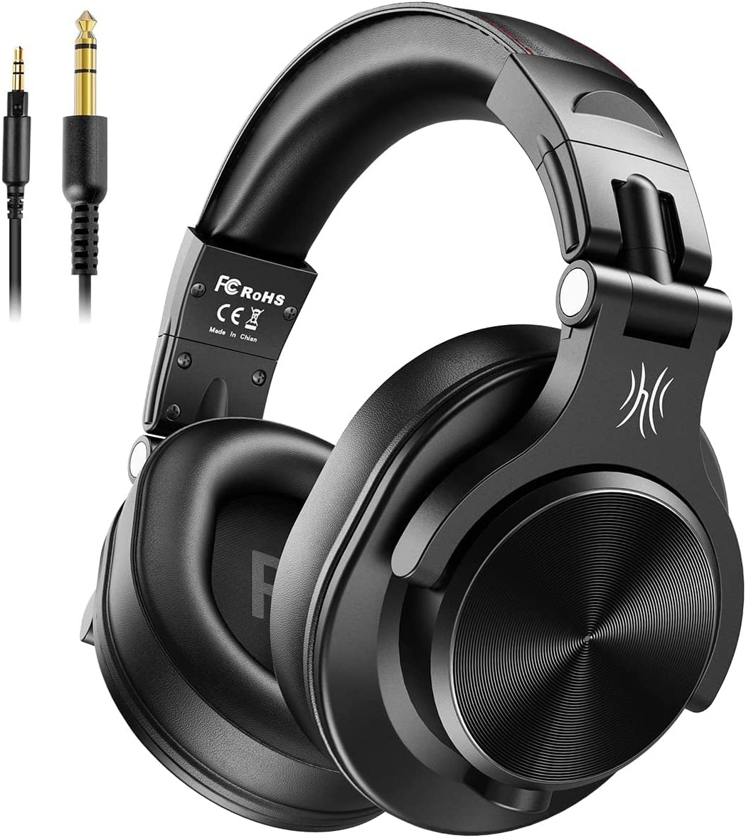 OneOdio A71 Hi-Res Studio Recording Headphones - Professional Wired Over-Ear Headphones with SharePort, Foldable Design for DJ Monitoring & Music Mixing, 3.5mm/6.35mm Jack for PC, Computer, Guitar & Studio Use - Perfect for Home Recording, Podcasting & Gaming
