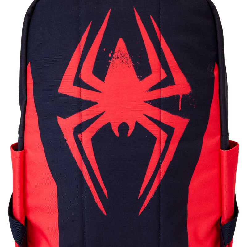 Loungefly Spider-Verse Miles Morales Suit Nylon Full Size Backpack - Stylish & Durable for School, Travel & Comic Con