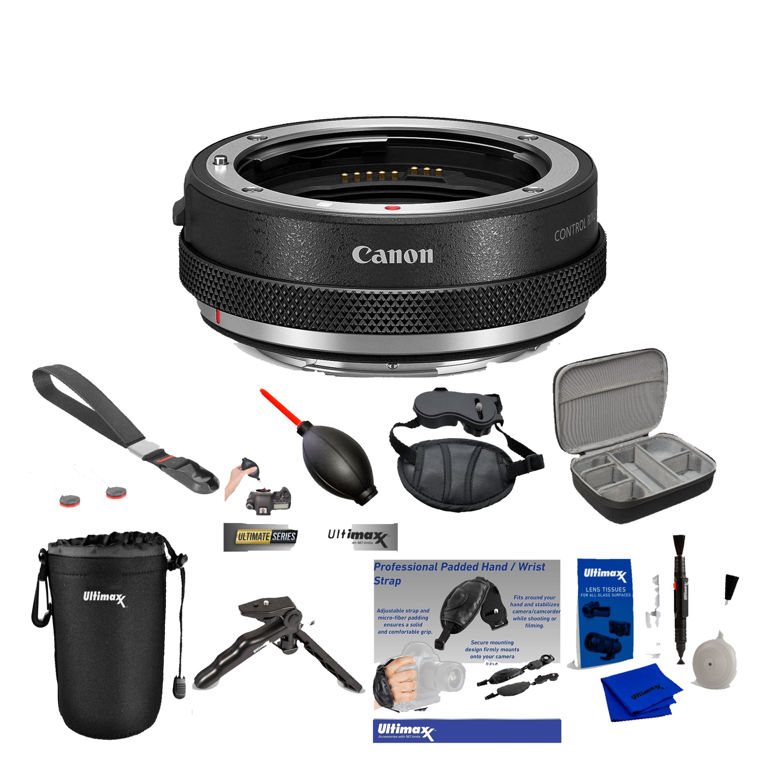 Canon EF to EOS R Control Ring Mount Adapter with ULTIMAXX Photo Essential Accessory Bundle - Perfect for Mirrorless Camera Lens Conversion & Professional Photography