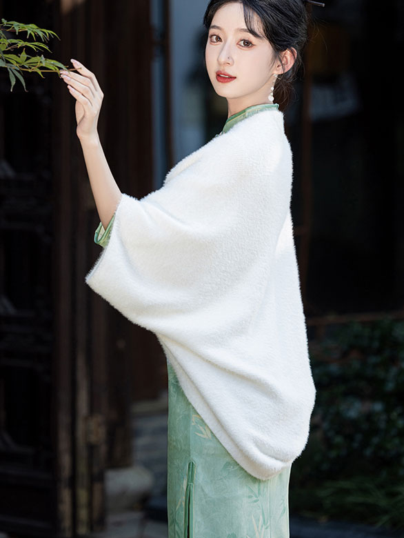 White Knit Women's Open Front Poncho Wrap - Soft Comfortable Shawl for Fall & Winter - Perfect for Casual Outings, Coffee Dates, and Cozy Evenings