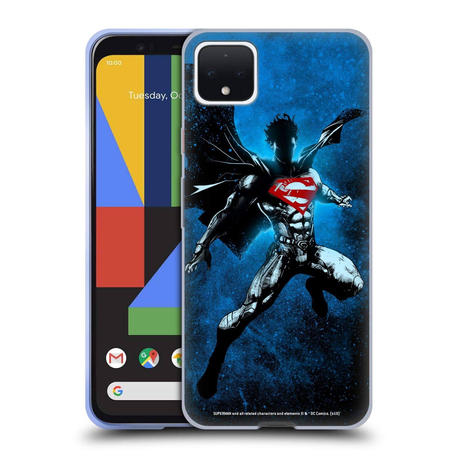 Head Case Designs Superman DC Comics 80th Anniversary Splatter Soft Gel Case for Google Pixel 4 XL - Durable Protective Cover for Daily Use