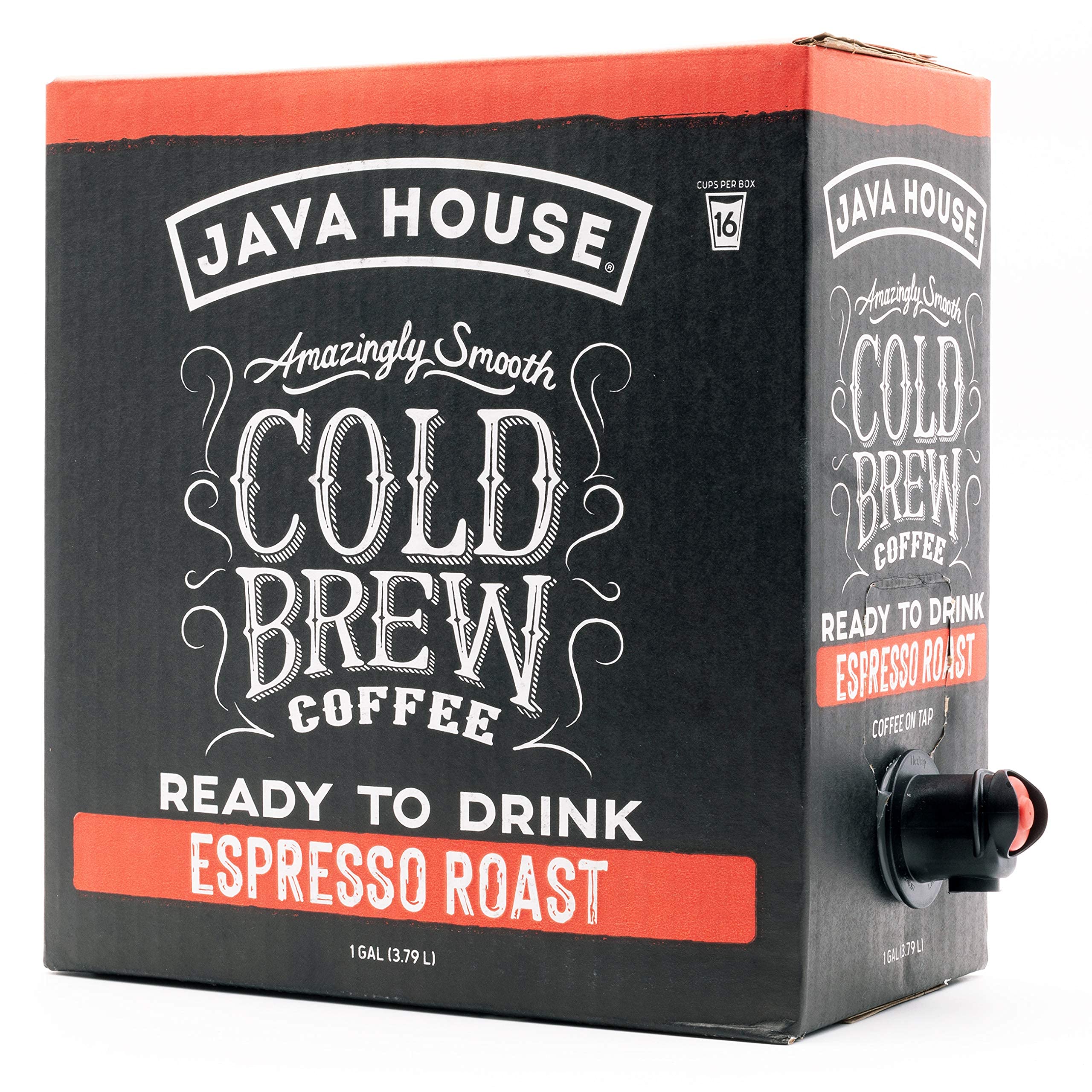 Java House Dark Roast Liquid Cold Brew Coffee On Tap - Rich Espresso Flavor, 128 Fl Oz (1 Gallon) - Perfect for Iced Coffee, Smoothies & Home Baristas