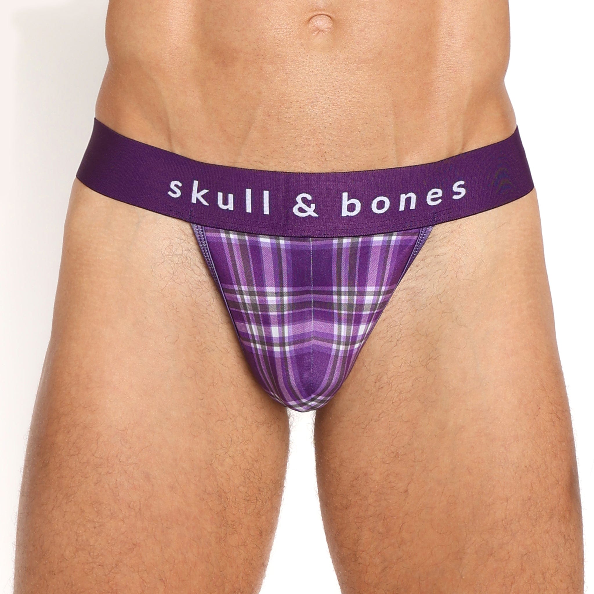 Stylish Purple Tartan Plaid Thong - Comfortable & Sexy Women's Underwear for Everyday Wear or Special Occasions